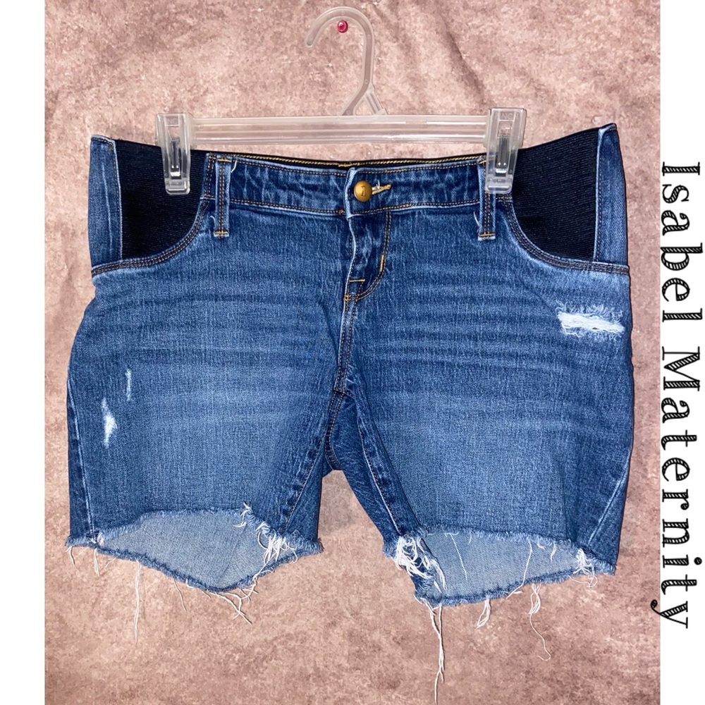 Isabel Maternity by Ingrid & Isabel-Under Belly Maternity Jean Shorts-size 4-EUC